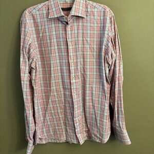 Hammer‎ Made Shirt Men's Long Sleeve Multicolored Plaid Button Up Size 42/16.5
